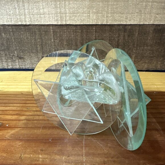 Art Glass Shabbat Candle Holder 4” Tall - Picture 5 of 8